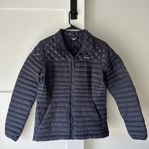 Patagonia AlpLight Down Jacket Womens Medium Blue Full Zip Up Lightweigh